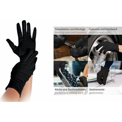 HYGOSTAR Baumwoll-Handschuh Nero, schwarz, S