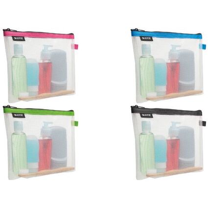 LEITZ Kosmetiktasche WOW Traveller, transparent/schwarz