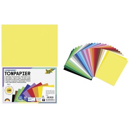 folia Tonpapier, DIN A4, 130 g/qm, 25 Farben sortiert