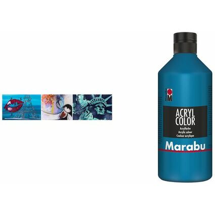 Marabu Acrylfarbe Acryl Color, 500 ml, silber 082