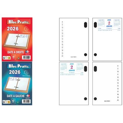 Exacompta Bloc de bureau Bloc-Pratic, 2026, date  droite