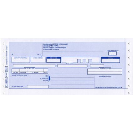 ELVE Lettres de change en continu, 240 mm x 12", 600 lettres