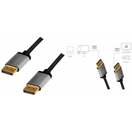 LogiLink DisplayPort 1.2 Kabel, Stecker - Stecker, 3,0 m