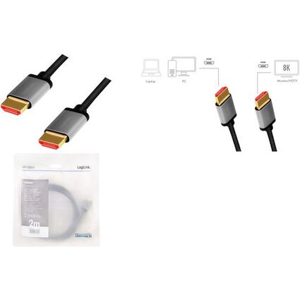 LogiLink HDMI Kabel 2.1, A-Stecker - A-Stecker, 2,0 m