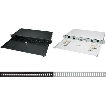 LogiLink Frontblende fr 19" Spleibox, 24 Ports, schwarz