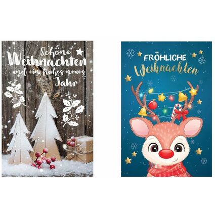 SUSY CARD Weihnachtskarte "Dekoration vor Zaun"