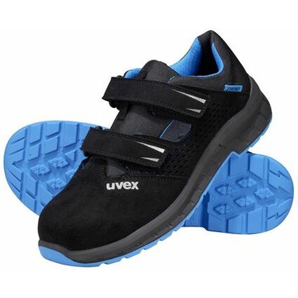uvex 2 trend Sicherheits-Sandale S1P, schwarz/blau, Gr. 39
