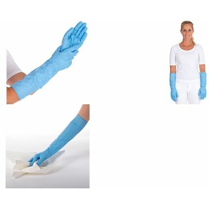 HYGOSTAR Nitril-Handschuh EXTRA SAFE SUPERLONG, M, blau