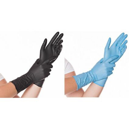 HYGOSTAR Nitril-Handschuh SAFE LONG, M, schwarz, puderfrei