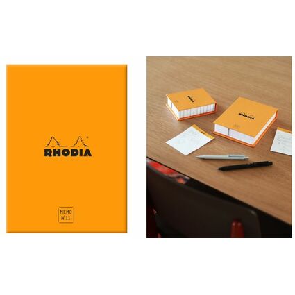 RHODIA Memoblock No. 11, 85 x 115 mm, kariert, orange