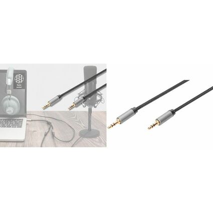 DIGITUS Audio Anschlusskabel, 3,5 mm Klinke, 1,8 m, schwarz