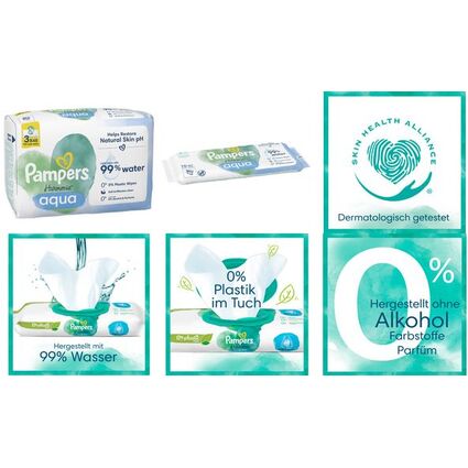 Pampers Harmonie Feuchttcher aqua, 6er Pack