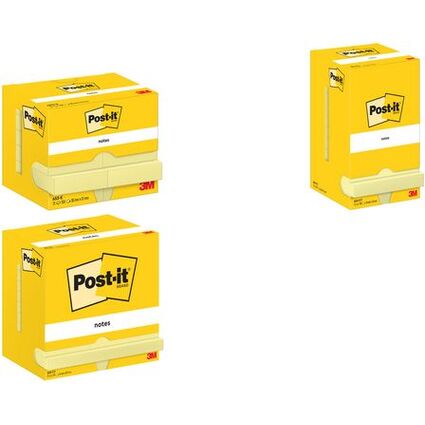 Post-it Haftnotizen Notes, 102 x 76 mm, gelb