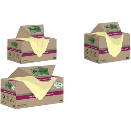 Post-it Super Sticky Recycling Notes, 76 x 76 mm, gelb