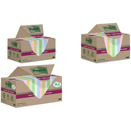 Post-it Super Sticky Recycling Notes, 76 x 76 mm, farbig