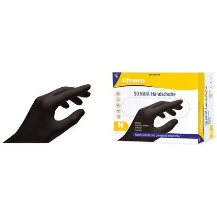 Lifemed Nitril-Handschuh, schwarz, puderfrei, Gre L