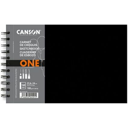 CANSON Skizzenbuch ONE, 216 x 140 mm, schwarz