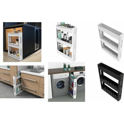 EDA Beistellwagen MOBILO DESSERTE XS, PP, 3 Bden, wei