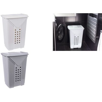 EDA Wschebox PRIMA, mit Deckel, 60 Liter, grau