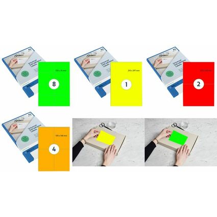 rillprint Fluoreszierende Etiketten, 105 x 148 mm, orange