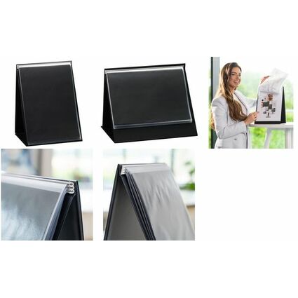 rillstab Tisch-Flipchart, A4 quer, schwarz, inkl. 20 Hllen