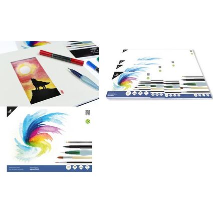 kangaro Aquarellpapier-Block, DIN A2, 12 Blatt
