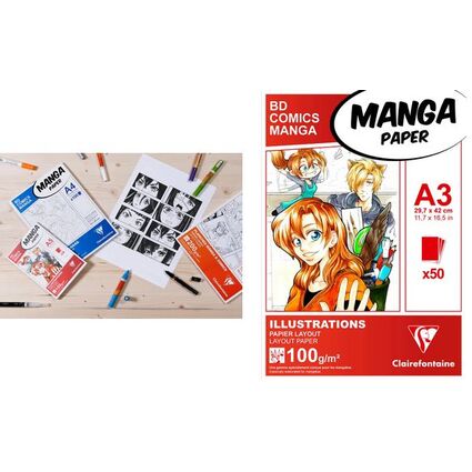Clairefontaine Skizzenblock MANGA ILLUSTRATIONS, DIN A5