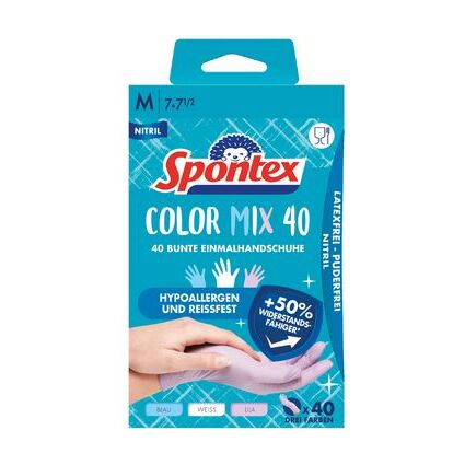 Spontex Nitril-Handschuh Colormix, Gre L, farbig sortiert