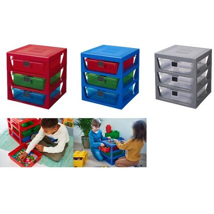 LEGO Schubladenbox 3-DRAWER STORAGE RACK, 3 Schbe, grau