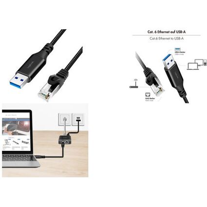 LogiLink USB 3.0 Ethernet-Kabel, USB-A - RJ45 Stecker, 15 m