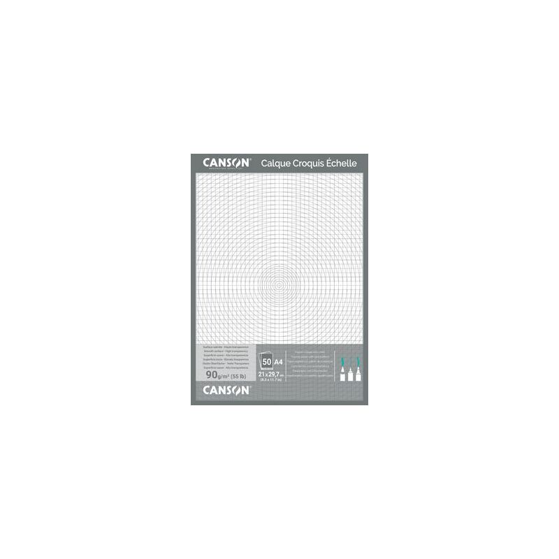 CANSON Transparentpapier-Block 50 Blatt 70/75 g/qm DIN A3 