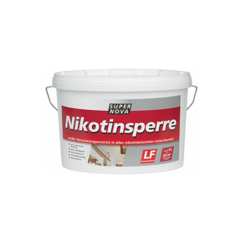 Wandfarbe Weiß Günstig SUPER NOVA Wandfarbe "Nikotinsperre", weiß, 5 Liter 20001014300000 bei