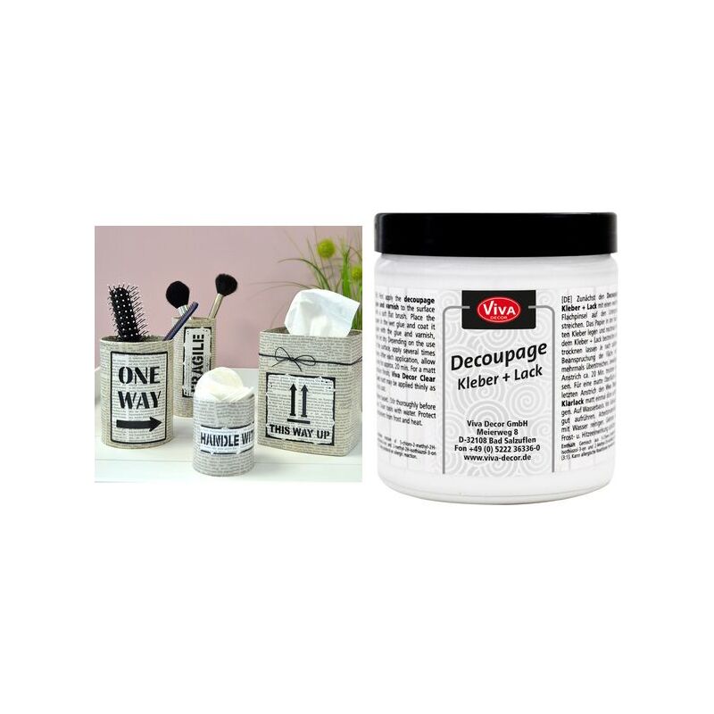 ViVA DECOR Decoupage Kleber + Lack, transparent, 250 ml 112103050 bei www.officeb2b.ch günstig