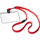 DURABLE Namensschild, mit Textilband, 90 x 60 mm, rot
