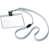 DURABLE Namensschild, mit Textilband, 90 x 60 mm, grau