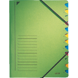 LEITZ Ordnungsmappe, din A4, Karton, 12 Fcher, grn