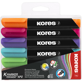 Kores permanent-marker "K MARKER", Keilspitze, 6er Etui