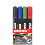 Kores permanent-marker "K MARKER", Keilspitze, 4er Etui