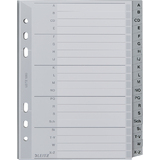 LEITZ Kunststoff-Register, A-Z, A5, PP, 20-teilig, grau