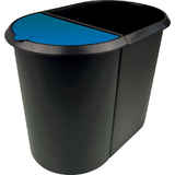 helit papierkorb "the double", oval, PE, schwarz/blau