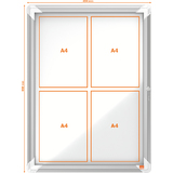 nobo schaukasten Premium Plus, Metall-Rckwand, 4 x DIN A4