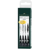 FABER-CASTELL tuschestift PITT artist pen, schwarz, 4er Etui