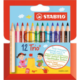 STABILO dreikant-buntstifte Trio dick, kurz, 12er Kartonetui