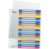 LEITZ kunststoff-register WOW, Zahlen, a4 berbreite, 1-20