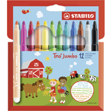 STABILO fasermaler Trio Jumbo, 12er Kartonetui