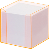 folia zettelbox "Luxbox" mit Leuchtkanten, orange, bestckt