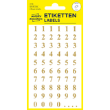 AVERY zweckform Zahlen-Sticker, 0-9 + Punkte, gold