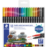 STAEDTLER doppel-fasermaler permanent, 18er Etui
