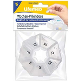 Lifemed Wochen-Pillendose, Kunststoff, transparent / blau