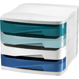 CEP schubladenbox Riviera, 4 Schbe, wei / blau
